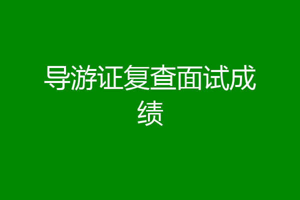 导游证复查面试成绩