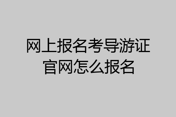 网上报名考导游证官网怎么报名
