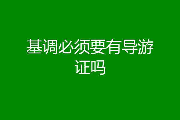 基调必须要有导游证吗
