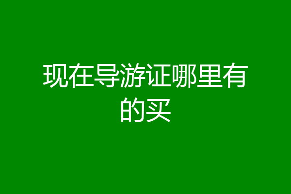现在导游证哪里有的买