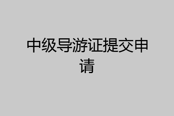 中级导游证提交申请