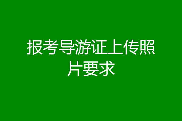 报考导游证上传照片要求