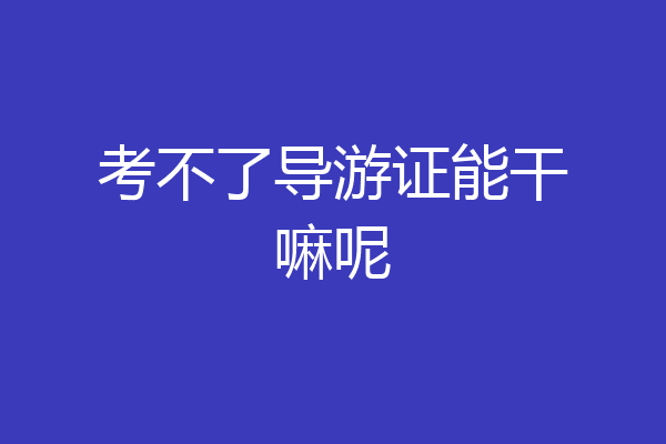 考不了导游证能干嘛呢