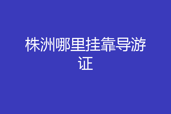 株洲哪里挂靠导游证