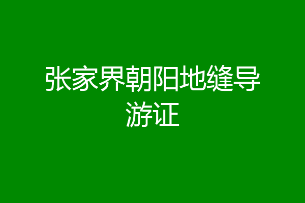 张家界朝阳地缝导游证