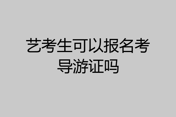 艺考生可以报名考导游证吗