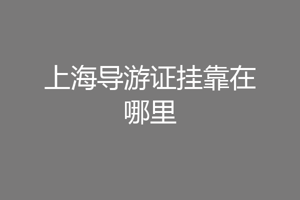 上海导游证挂靠在哪里