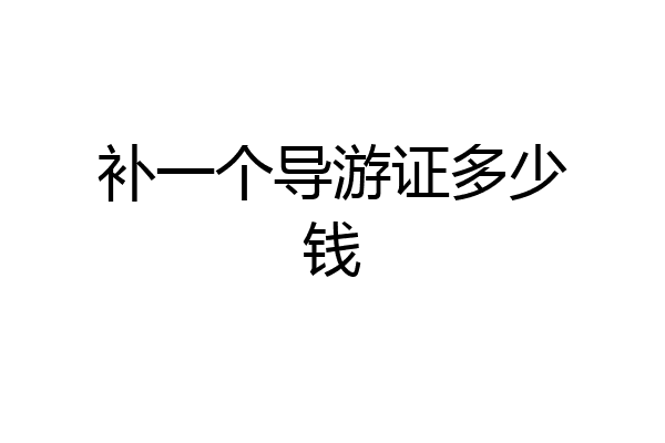 补一个导游证多少钱