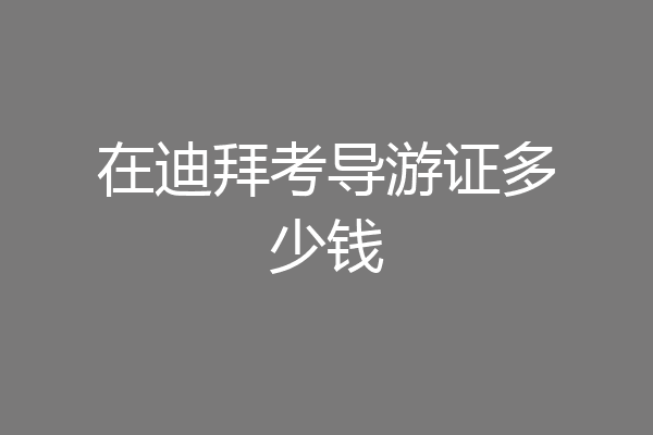 在迪拜考导游证多少钱