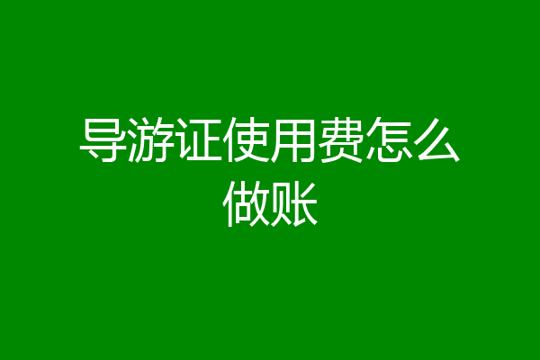 导游证使用费怎么做账