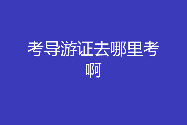 考导游证去哪里考啊