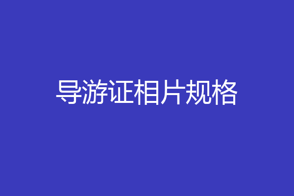导游证相片规格