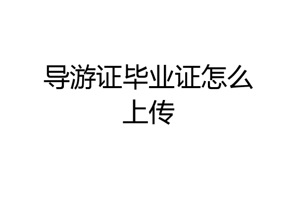 导游证毕业证怎么上传