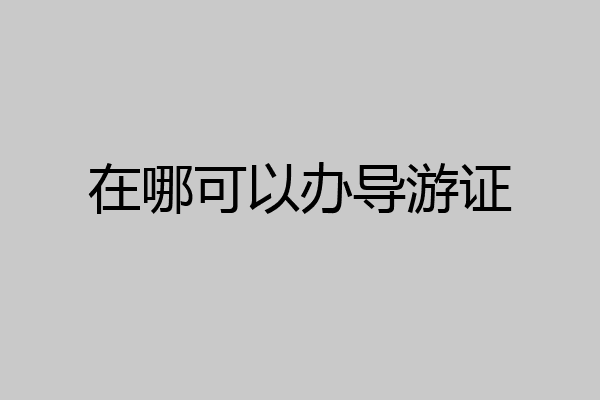 在哪可以办导游证