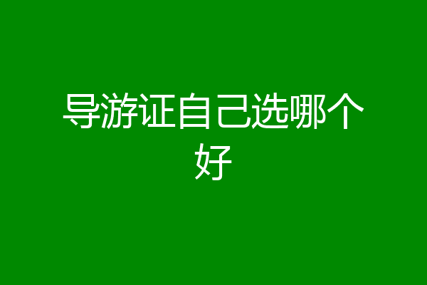 导游证自己选哪个好