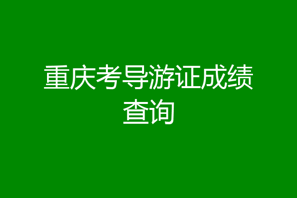 重庆考导游证成绩查询