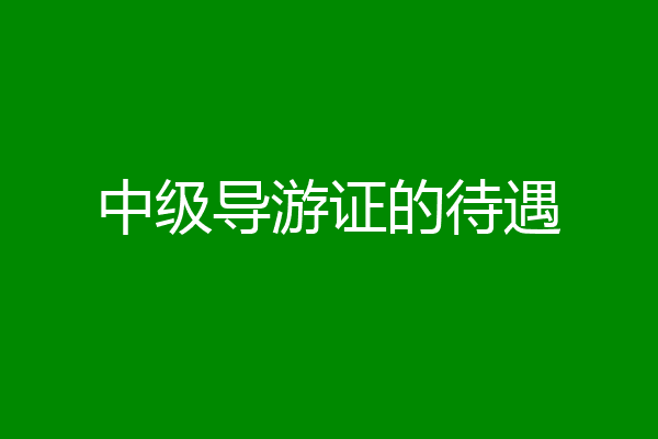 中级导游证的待遇
