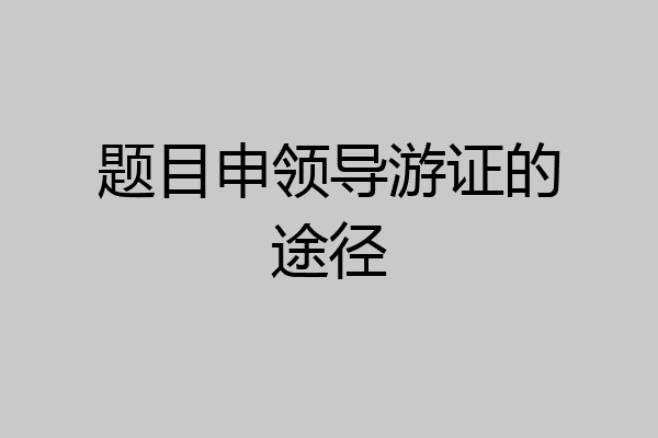 题目申领导游证的途径