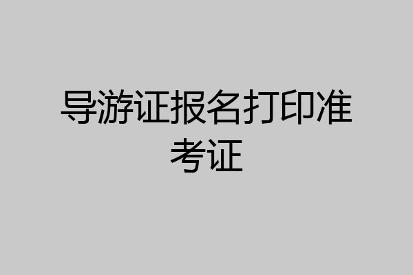 导游证报名打印准考证