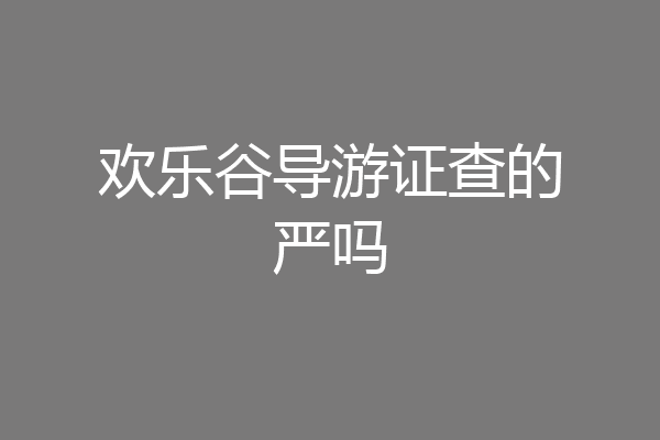 欢乐谷导游证查的严吗