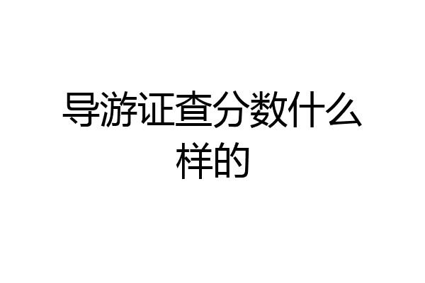 导游证查分数什么样的