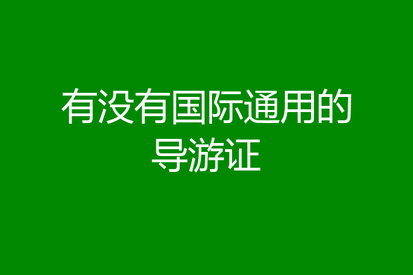 有没有国际通用的导游证