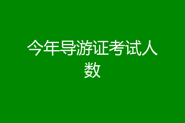 今年导游证考试人数