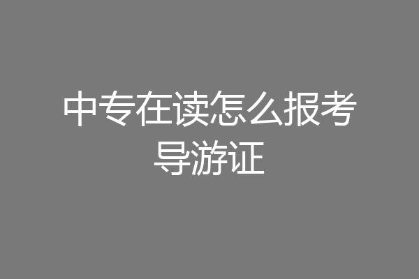 中专在读怎么报考导游证