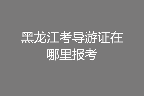 黑龙江考导游证在哪里报考
