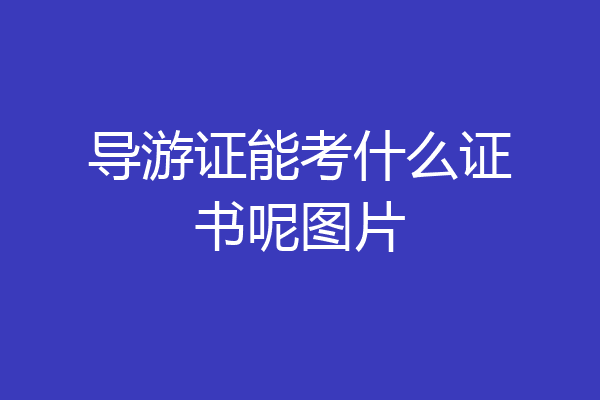导游证能考什么证书呢图片