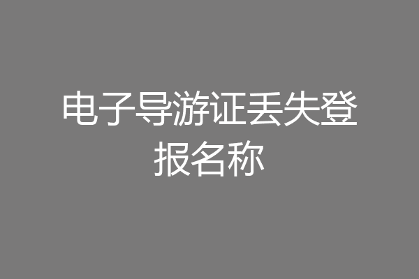 电子导游证丢失登报名称