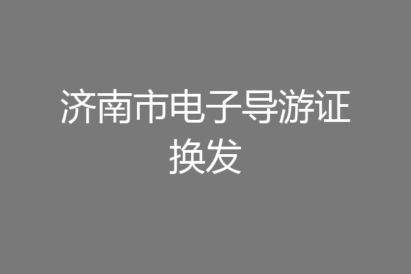 济南市电子导游证换发