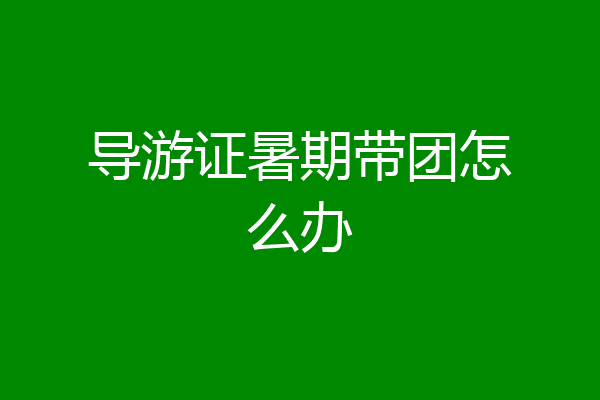 导游证暑期带团怎么办