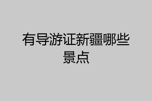 有导游证新疆哪些景点