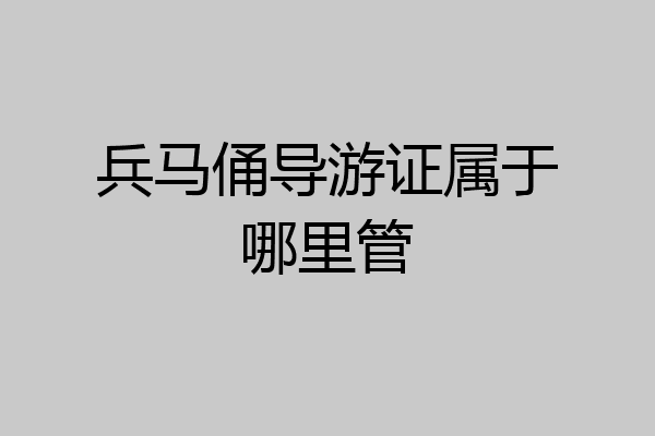 兵马俑导游证属于哪里管