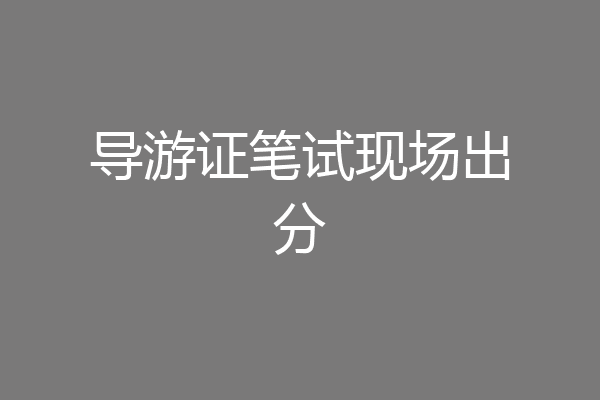 导游证笔试现场出分