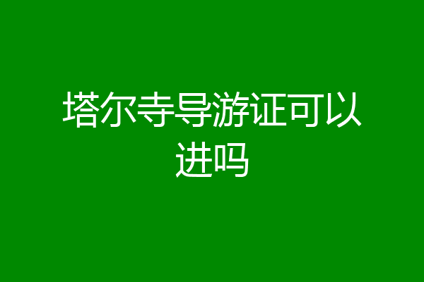 塔尔寺导游证可以进吗