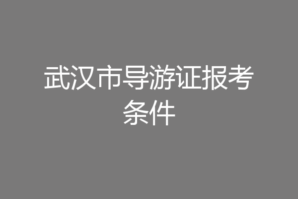 武汉市导游证报考条件