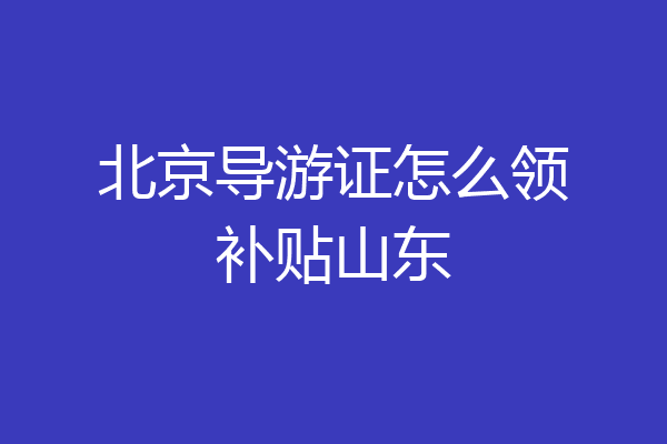 北京导游证怎么领补贴山东