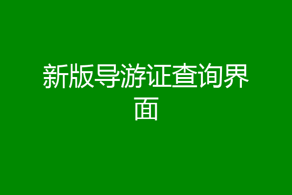 新版导游证查询界面