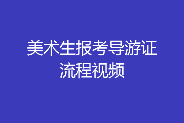 美术生报考导游证流程视频