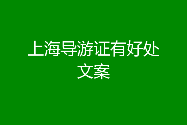 上海导游证有好处文案