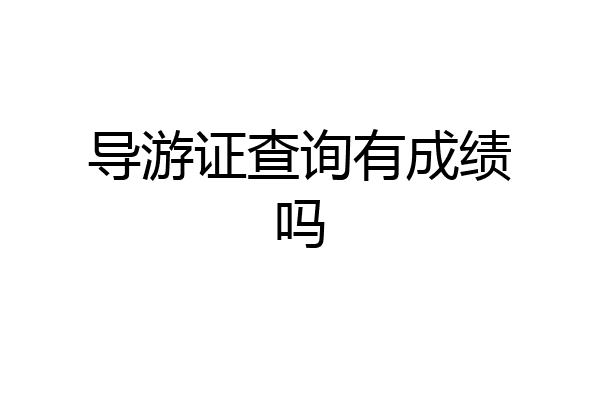 导游证查询有成绩吗