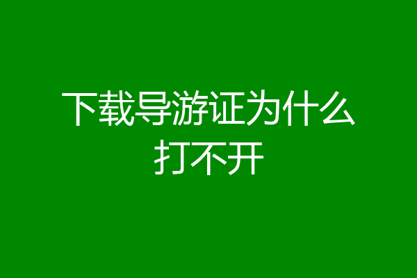 下载导游证为什么打不开