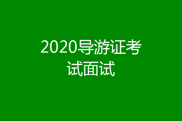 2020导游证考试面试