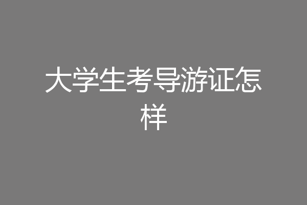 大学生考导游证怎样