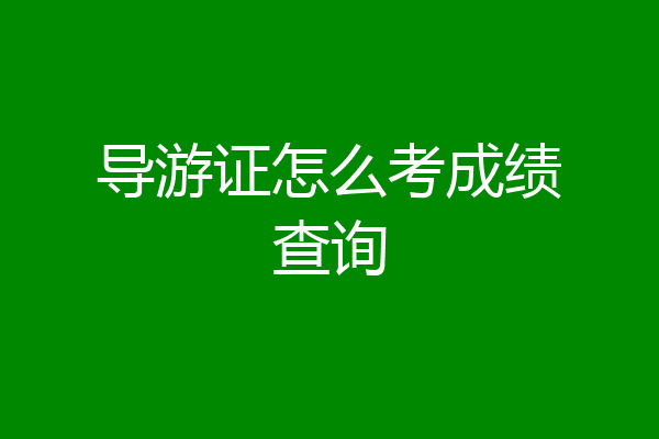 导游证怎么考成绩查询