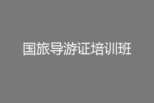 国旅导游证培训班