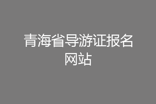 青海省导游证报名网站