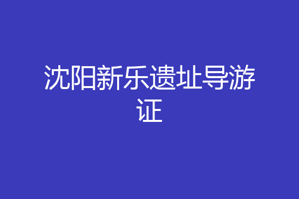 沈阳新乐遗址导游证